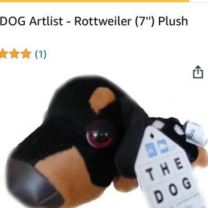 NWT The Dog Artlist Rottweiler 7” Plush Toy